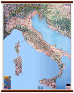 Carta Murale Italia plastificata con eleganti aste