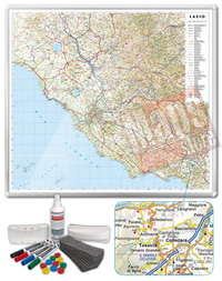Carta Murale Magnetica del Lazio cartografia dettagliatissima aggiornata