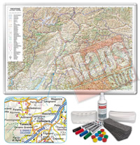 Carta Murale Magnetica del Trentino Alto Adige cartografia dettagliatissima