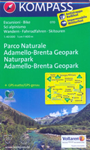 mappa topografica n.070 - Adamello-Brenta - Ponte di Legno, Presanella, Vermiglio, Madonna di Campiglio, Mezzolombardo, Lavis, Trento, Vezzano, Molveno, Tione di Trento - con sentieri CAI, percorsi MTB, vie ferrate, parchi e riserve naturali - mappa plastificata, compatibile con GPS - nuova edizione 2016