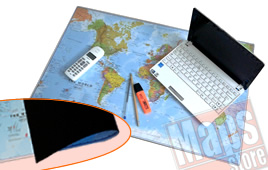 Planisfero Mousepad sottomano gomma flessibile scrivania mappa del