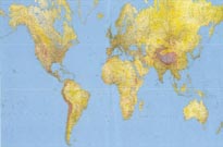 Carta del Mondo Planisfero Fisico Politico fogli Formato Gigante