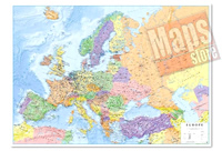 Carta Murale Europa con cartografia politica fisica plastificata