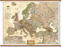 Carta Murale Europa stile Antico con Stati moderni