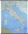 Italia stradale con limiti regione plastificata con