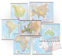 Set carte murali dei continenti carta murale Europa