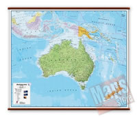 Australia carta murale plastificata laminata scrivibile lavabile con aste