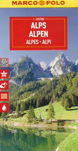 mappa Alpi Alps Alpen