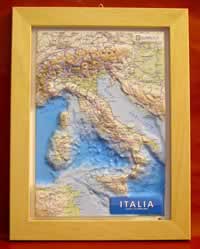 mappa Italia rilievo cornice