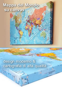 planisfero, mappa murale del mondo