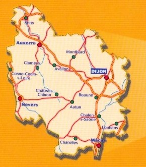 immagine di mappa stradale regionale mappa stradale regionale n. 519 - Borgogna