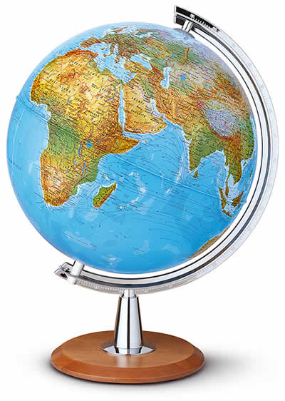 immagine di globo geografico globo geografico Globo Luminoso Fisico / Politico con Base Legno - diametro 40 cm.