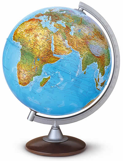 immagine di globo geografico globo geografico Globo Luminoso Fisico e Politico - con base in legno - diametro 30 cm