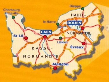immagine di mappa stradale mappa stradale n. 513 - Normandia - con Rouen e Caen