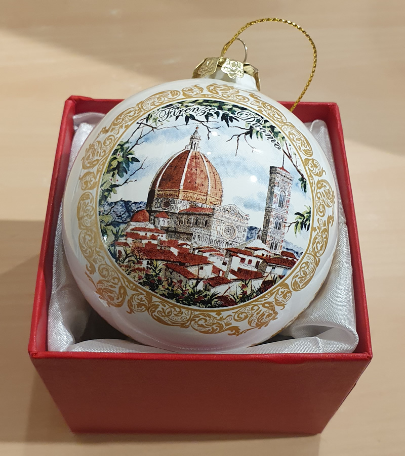 immagine di palla di natale palla di natale Palla di Natale in vetro - Duomo di Firenze - diametro 8 cm - con scatola regalo - made in Italy