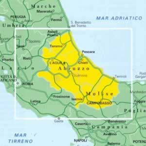 immagine di mappa stradale regionale mappa stradale regionale Abruzzo e Molise - mappa plastificata