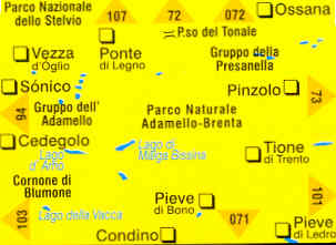 immagine di mappa topografica mappa topografica 71 - Adamello, La Presanella