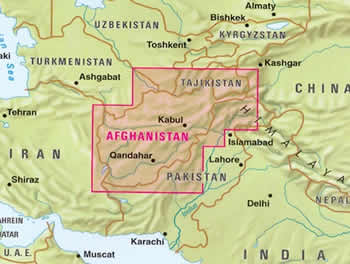 immagine di mappa stradale mappa stradale Afghanistan - con mappa di Kabul