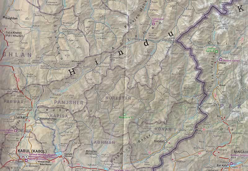 immagine di mappa stradale mappa stradale Afghanistan - Kabul, Qandahar/Kandahar, Baghlan, Mazar-i Sharif, Meymaneh, Herat, Farah, Lashkar Gah, Gardez - mappa stradale - EDIZIONE 2025