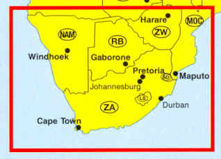 immagine di mappa stradale mappa stradale Sud Africa, Namibia, Botswana, Lesotho, Swaziland, Zimbabwe, Mozambico - edizione 2013