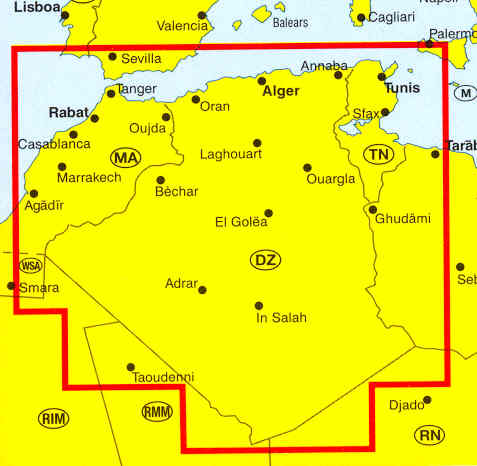 immagine di mappa stradale mappa stradale Algeria