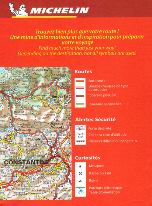 immagine di mappa stradale mappa stradale Algeria, Tunisia - mappa stradale Michelin n.743 - con Tunisi, Sousse, Le Kef, Tozeur, Isola di Jerba, Sfax, Bizerte, Constantine, Tlemcen, Oran - nuova edizione