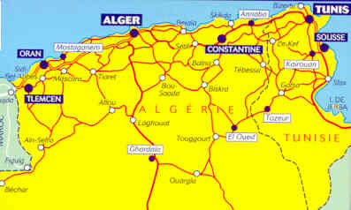 immagine di mappa stradale mappa stradale n.743 - Algeria, Tunisia - con Tunisi, Sousse, Le Kef, Tozeur, Isola di Jerba, Sfax, Bizerte, Constantine, Tlemcen, Oran