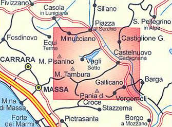 immagine di mappa topografica mappa topografica n.536 - Alpi Apuane della Garfagnana - Castelnuovo Garfagnana, Gallicano, Vagli Sotto, Minucciano, M. Pisanino, Pania d. Croce, M. Tambura