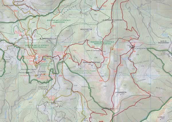 immagine di mappa topografica mappa topografica Alpi Apuane settentrionali - mappa escursionistica con sentieri C.A.I. - mappa n.534-536 - nuova edizione
