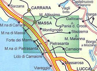 immagine di mappa topografica mappa topografica n.535 - Alpi Apuane Versiliesi - Massa, Pietrasanta, Camaiore, Forte dei Marmi, Pania d. Croce, M. Forato, M. Altissimo, Stazzema