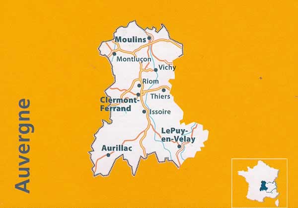 immagine di mappa stradale mappa stradale Alvernia, Limosino / Auvergne, Limousin - mappa stradale Michelin n.522 - con Limoges, Bellac, Rochechouart, Guéret, Aubusson, Ussel, Tulle, Brive-la-Gaillarde Aurillac, Mauriac, Saint-Flour, Issoire, Clermont-Ferrand, Riom, Thiers, Ambert, Brioude, Yssingeaux, Le Puy-en-Velay, Vichy, Moulins, Montluçon - mappa stradale con stazioni di servizio e autovelox - EDIZIONE Maggio 2023