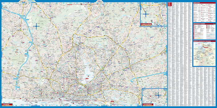immagine di mappa di città mappa di città Amburgo / Hamburg - mappa della città plastificata, impermeabile, scrivibile e anti-strappo - dettagliata e facile da leggere, con trasporti pubblici, attrazioni e luoghi di interesse - nuova edizione