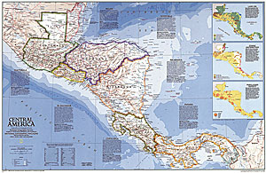 immagine di mappa murale mappa murale Centro America (Central America)