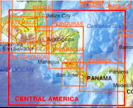 immagine di mappa stradale mappa stradale America Centrale / Central America