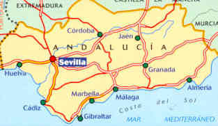 immagine di mappa stradale mappa stradale n.578 - Andalusia, Andalucia - Spagna - con Siviglia, Marbella, Malaga, Granada, Almeria, Cordoba, Cadiz, Huelva - nuova edizione