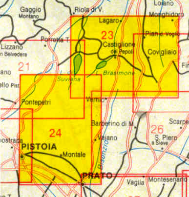 immagine di mappa topografica mappa topografica n.23/24 - Appennino Toscoemiliano, Montale, Monghidoro, Sambuca P.Se, Castiglione dei Pepoli