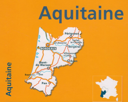 immagine di mappa stradale mappa stradale n. 524 - Aquitania / Aquitaine - con Bordeaux, Libourne, Blaye, Arcachon, Lesparre-Medoc, Langon, Marmande, Bergerac, Périgueux, Nontron, Sarlat-la-Canéda, Villeneuve-sur-Lot, Agen, Nerac, Mont-de-Marsan, Dax, Bayonne, Pau, Oloron-Sainte-Marie - mappa stradale con stazioni di servizio e autovelox - nuova edizione