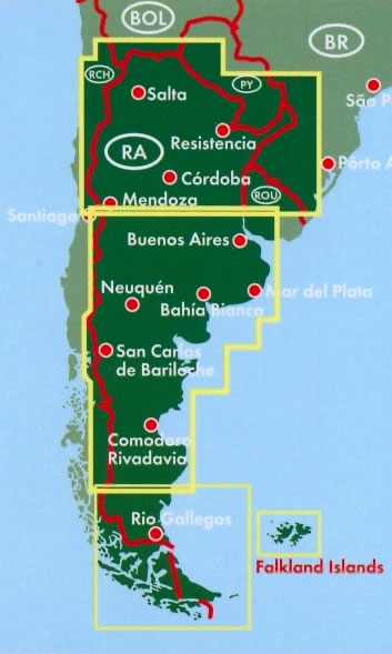 immagine di mappa stradale mappa stradale Argentina - con Buenos Aires, Falkland Islands, Catamarca, Chaco, Chubut, Córdoba, Corrientes, Entre Ríos, Formosa, Jujuy, La Pampa, La Rioja, Mendoza, Misiones, Neuquén, Río Negro, Salta, San Juan, San Luis, Santa Cruz, Santa Fe, Santiago del Estero, Terra del Fuoco, Tucumán - EDIZIONE 2024