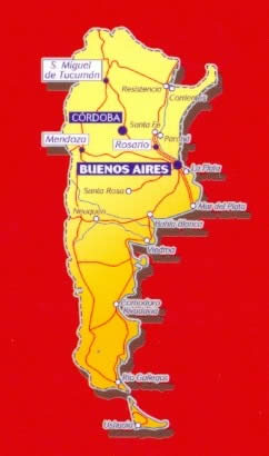 immagine di mappa stradale mappa stradale n.762 - Argentina - con Cordoba, Mendoza, Rosario, Rio Gallegos, Viedma, La Plata, Buenos Aires