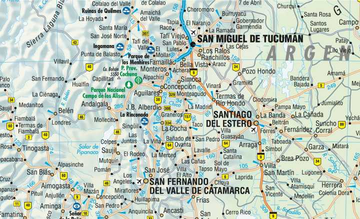 immagine di mappa stradale mappa stradale Argentina - mappa stradale, plastificata, impermeabile, scrivibile e anti-strappo - dettagliata e facile da leggere, con trasporti pubblici, attrazioni e luoghi di interesse - nuova edizione