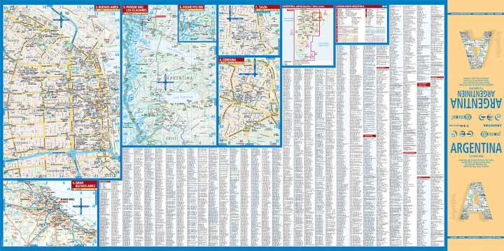 immagine di mappa stradale mappa stradale Argentina - mappa stradale, plastificata, impermeabile, scrivibile e anti-strappo - dettagliata e facile da leggere, con trasporti pubblici, attrazioni e luoghi di interesse - nuova edizione