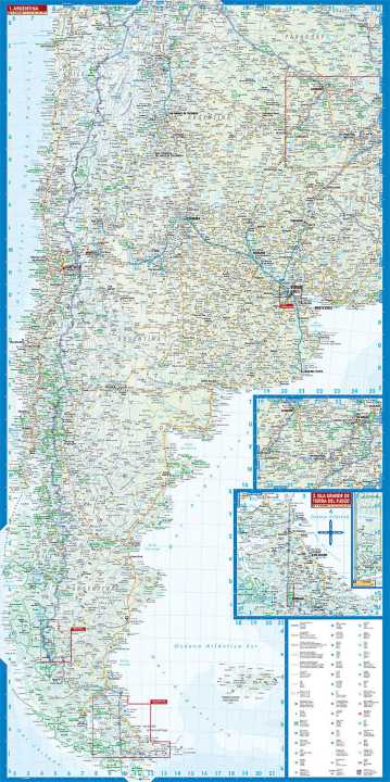 immagine di mappa stradale mappa stradale Argentina - mappa stradale, plastificata, impermeabile, scrivibile e anti-strappo - dettagliata e facile da leggere, con trasporti pubblici, attrazioni e luoghi di interesse - nuova edizione