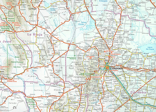 immagine di mappa stradale mappa stradale Argentina - con Tierra del Fuego/Terra del Fuoco, Santa Cruz, Chubut, Rio Negro, La Pampa, Buenos Aires, San Luis, Cordoba, La Rioja, Santa Fe, Tucuman, Le Ande - mappa stradale - impermeabile e antistrappo - EDIZIONE 2026