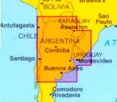immagine di mappa stradale mappa stradale Argentina del Nord e Uruguay