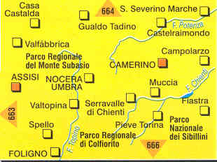 immagine di mappa topografica mappa topografica 665 - Assisi - Camerino