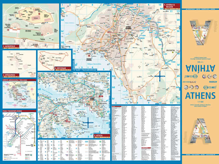 immagine di mappa di città mappa di città Atene / Athens - mappa della città plastificata, impermeabile, scrivibile e anti-strappo - dettagliata e facile da leggere, con trasporti pubblici, attrazioni e luoghi di interesse - nuova edizione