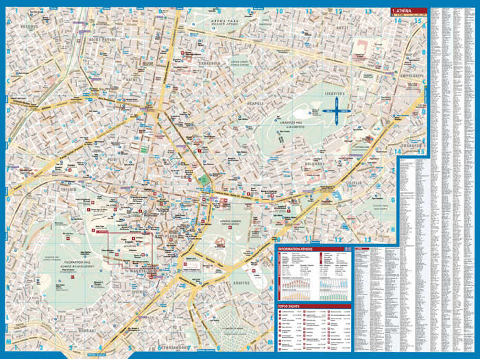 immagine di mappa di città mappa di città Atene / Athens - mappa della città plastificata, impermeabile, scrivibile e anti-strappo - dettagliata e facile da leggere, con trasporti pubblici, attrazioni e luoghi di interesse - nuova edizione