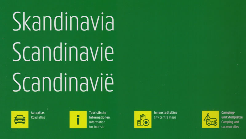 immagine di atlante stradale atlante stradale Atlante Stradale a Spirale della Scandinavia - Danimarca, Norvegia, Svezia, Finlandia - con mappe di città, informazioni stradali, campeggi, aree di sosta, parchi, riserve naturali, luoghi panoramici - EDIZIONE 2025
