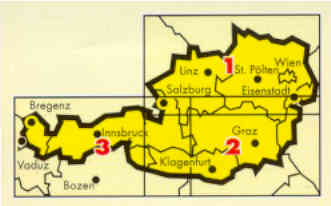 immagine di mappa stradale mappa stradale Austria in 3 carte - Osterreich, 3 Blatter