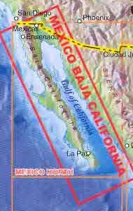 immagine di mappa stradale mappa stradale Baja California (in Messico)